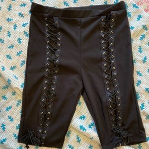 Fashion Nova lace up Bike shorts New XL